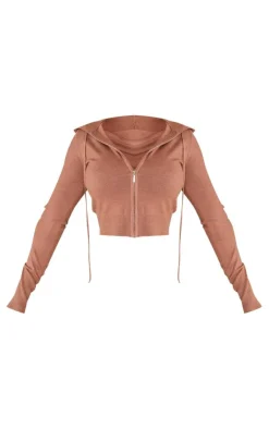 PrettyLittleThing Knitted Tops*Shape Knit Zip Through Jacket