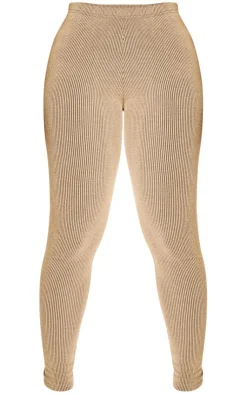 Outlet PrettyLittleThing Shape Ribbed High Waisted Leggings Mocha