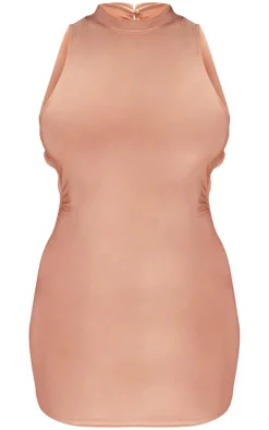 Shape Mocha Slinky Cut Out Back Bodycon Dress-PrettyLittleThing Hot