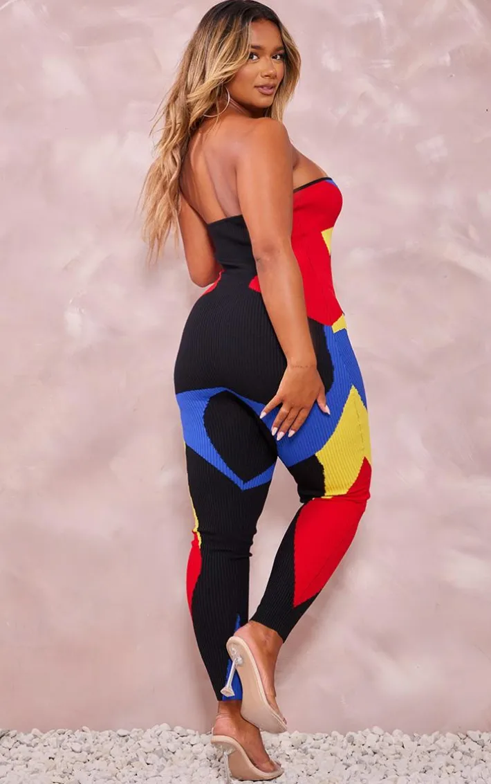 Shape Multi Colourblock Bandeau Jumpsuit