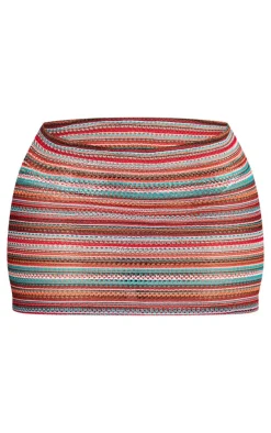 Clearance PrettyLittleThing Shape Multi Contrast Textured Mini Skirt Blue