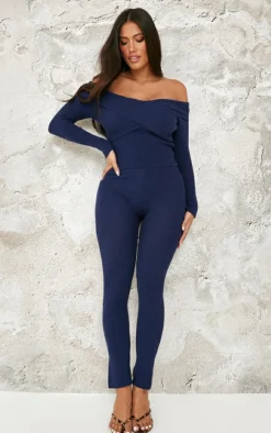 PrettyLittleThing Knitted Tops*Shape Bardot Knitted Top