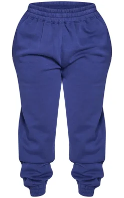 Sale PrettyLittleThing Shape Navy High Waisted Cuffed Sweatpants Blue