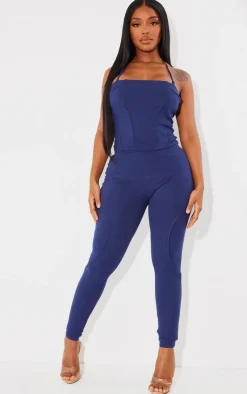 Clearance PrettyLittleThing Shape Sculpted Seam Detail Leggings Navy