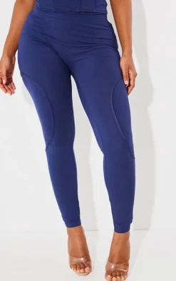 Clearance PrettyLittleThing Shape Sculpted Seam Detail Leggings Navy
