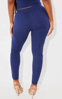 Clearance PrettyLittleThing Shape Sculpted Seam Detail Leggings Navy