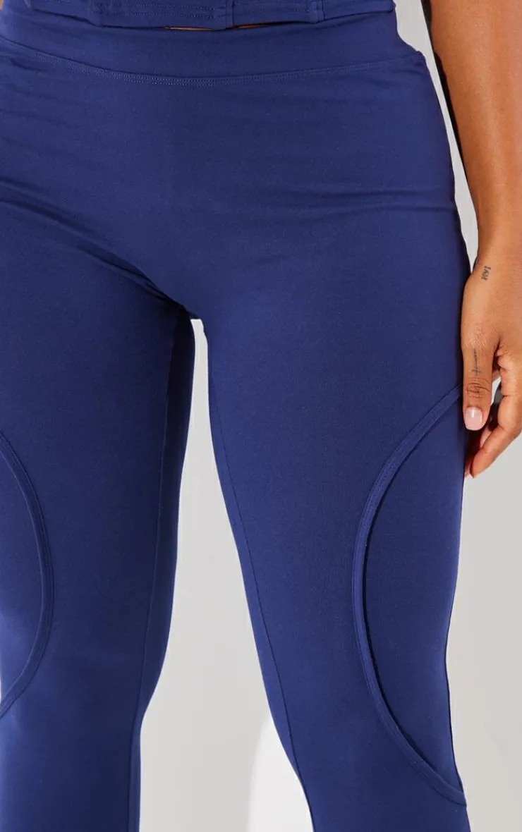 Clearance PrettyLittleThing Shape Sculpted Seam Detail Leggings Navy