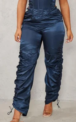 Sale PrettyLittleThing Shape Shell Toggle Ruched Sweatpants Navy