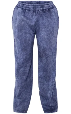Hot PrettyLittleThing Shape Washed Wide Leg Sweatpants Navy