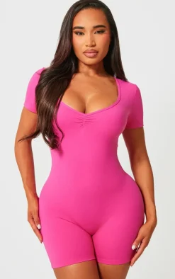 PrettyLittleThing Gym Wear*Shape Sculpted Ruched Front Unitard