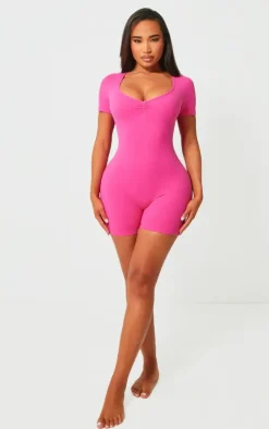 PrettyLittleThing Gym Wear*Shape Sculpted Ruched Front Unitard