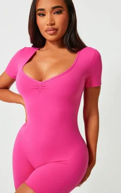 PrettyLittleThing Gym Wear*Shape Sculpted Ruched Front Unitard