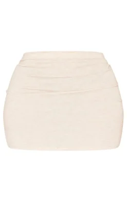 Sale PrettyLittleThing Shape Melange Mini Skirt Oatmeal