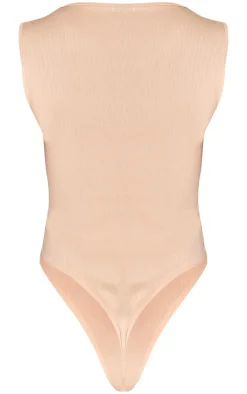 PrettyLittleThing Sleeveless Tops*Shape Ribbed Square Neck Sleeveless Bodysuit