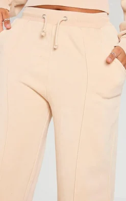 Sale PrettyLittleThing Shape Sweat Seam Detail Wide Leg Sweatpants Oatmeal