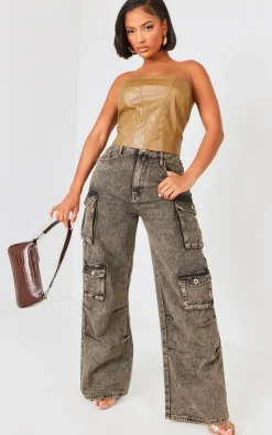 PrettyLittleThing Sleeveless Tops*Shape Faux Leather Longline Bandeau