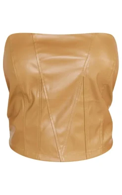 PrettyLittleThing Sleeveless Tops*Shape Faux Leather Longline Bandeau