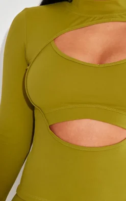 PrettyLittleThing Bralets*Shape Sculpted Cut Out Bralette Detail Long Sleeve Top