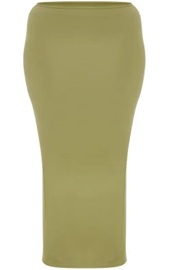 PrettyLittleThing Shape Sculpted Maxi Skirt Olive