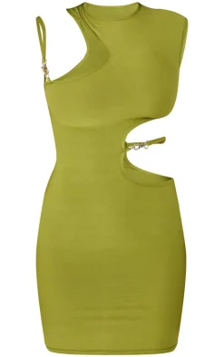 Shape Slinky Cut Out Strap Detail Bodycon Dress-PrettyLittleThing