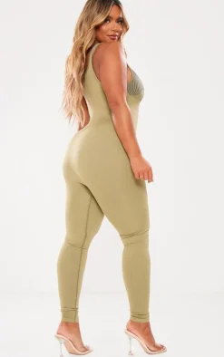 PrettyLittleThing Snatched*Shape Snatched Rib Contrast Sleeveless Jumpsuit