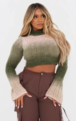 PrettyLittleThing Sweaters*Shape Stripe Knit High Neck Sweater