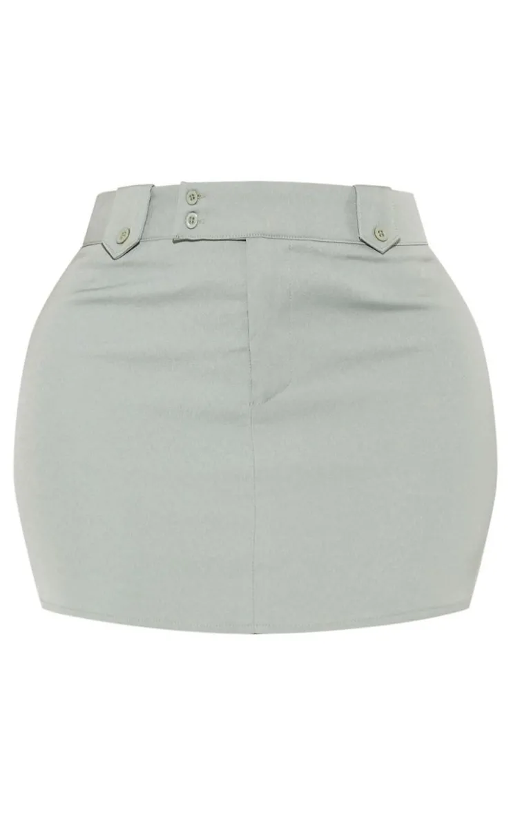 Outlet PrettyLittleThing Shape Olive Woven Micro Mini Skirt Moss Khaki