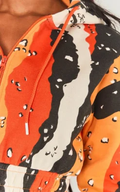 Best PrettyLittleThing Shape Cropped Camo Hoodie Orange