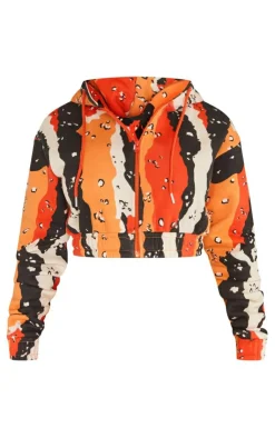 Best PrettyLittleThing Shape Cropped Camo Hoodie Orange