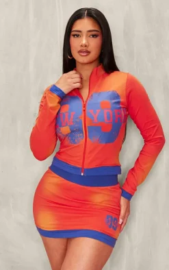 Outlet PrettyLittleThing Shape New York Mini Skirt Orange