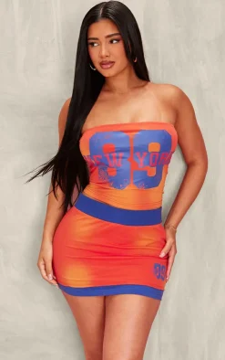 Discount PrettyLittleThing Shape New York Tube Top Orange