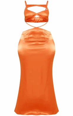 Shape Satin Bra Detail Cut Out Maxi Dress-PrettyLittleThing Outlet