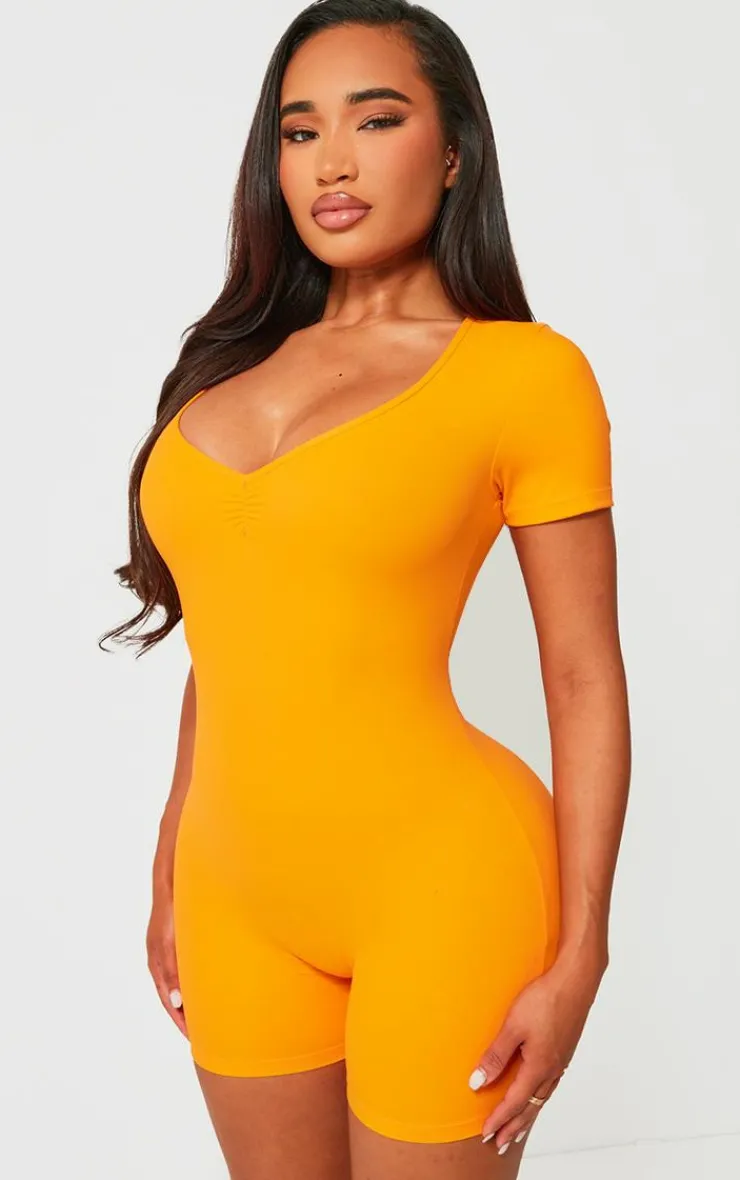 PrettyLittleThing Unitards*Shape Sculpted Ruched Front Unitard