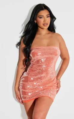 Shape Sequin Bandeau Bodycon Dress-PrettyLittleThing Best