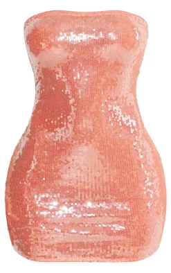 Shape Sequin Bandeau Bodycon Dress-PrettyLittleThing Best