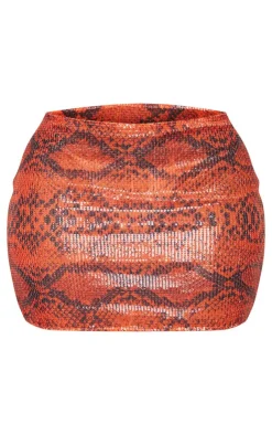 Shape Sequin Snake Printed Mini Skirt-PrettyLittleThing Outlet