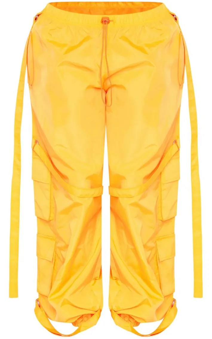 Shape Orange Shell Pocket Detail Cuffed Cargos