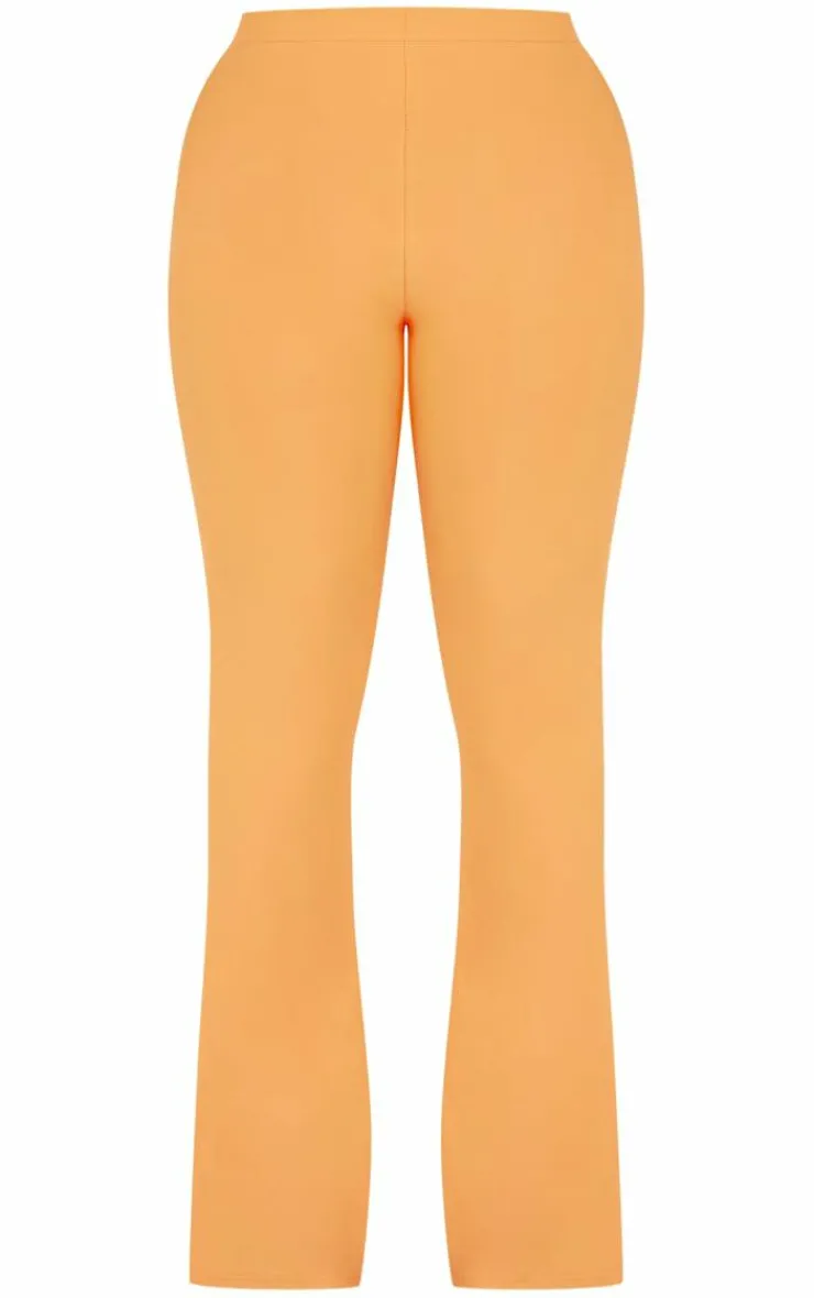 Hot PrettyLittleThing Shape Slinky Low Rise Flared Pants Orange