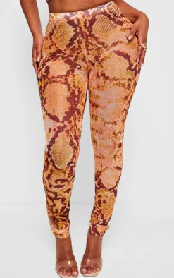 Shape Snake Print High Waist Leggings-PrettyLittleThing Sale