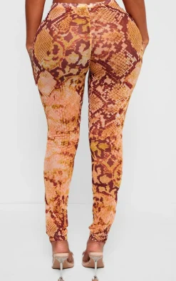 Shape Snake Print High Waist Leggings-PrettyLittleThing Sale