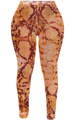 Shape Snake Print High Waist Leggings-PrettyLittleThing Sale