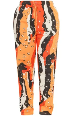 Outlet PrettyLittleThing Shape Straight Leg Camo Sweatpants Orange