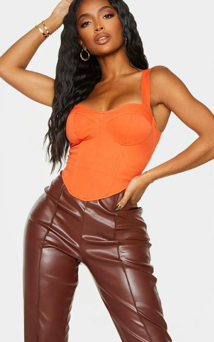 PrettyLittleThing Corsets*Shape Woven Corset Crop Top