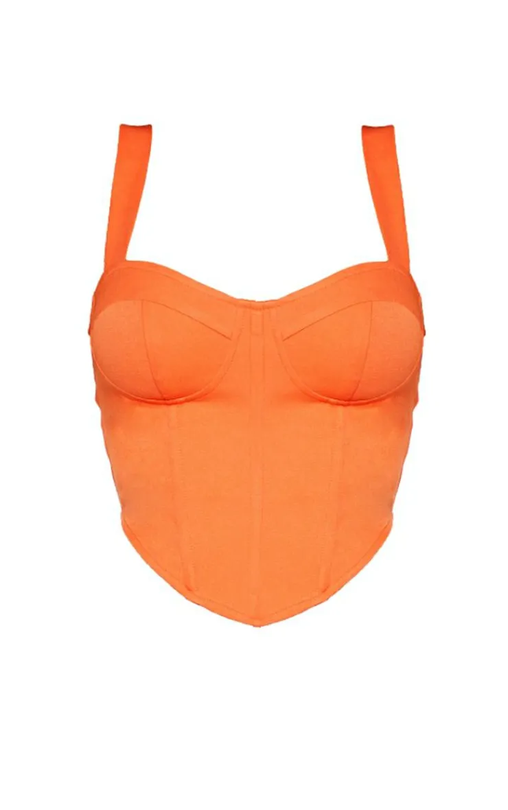 PrettyLittleThing Corsets*Shape Woven Corset Crop Top