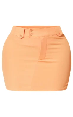 Discount PrettyLittleThing Shape Woven Micro Mini Skirt Orange