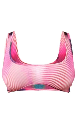 Hot PrettyLittleThing Shape Body Print Bralet Pink