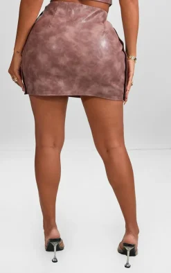 Clearance PrettyLittleThing Shape Faux Leather Button Side Mini Skirt Pink