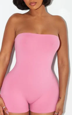 PrettyLittleThing Unitards*Shape Pink Sculpted Bandeau Unitard