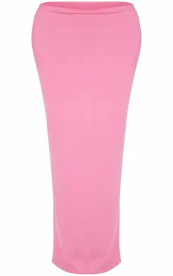 PrettyLittleThing Shape Pink Sculpted Low Rise Maxi Skirt Bright Pink