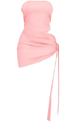 Shape Pink Woven Corset Detail Tie Side Bodycon Dress-PrettyLittleThing Hot
